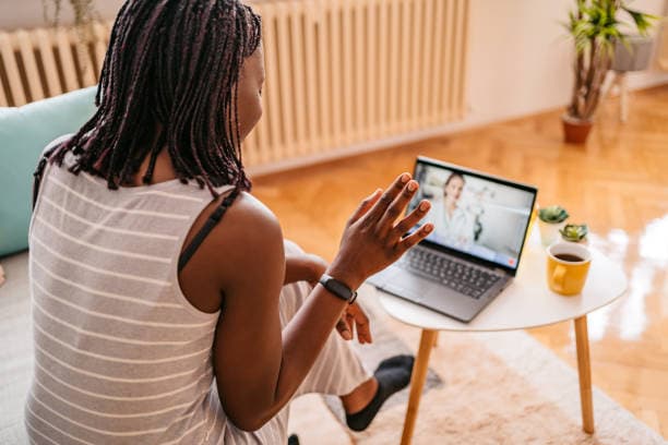 Patient using a telehealth consultation